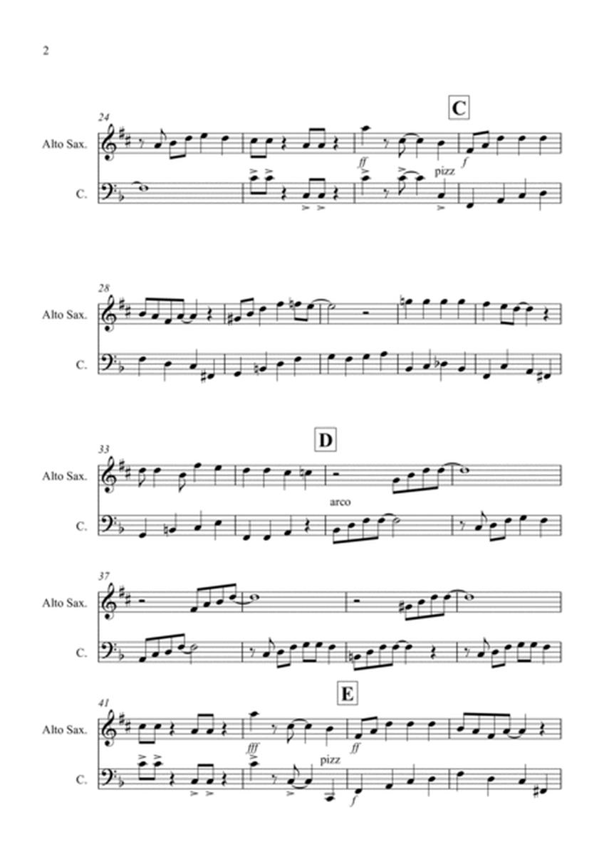 Burnie's Ragtime for Alto Saxophone and Cello Duet image number null