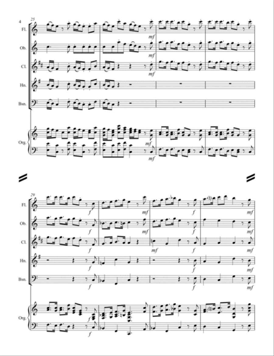 Lift Up Your Heads, O Ye Gates - from Messiah (for Woodwind Quintet & optional Organ) Woodwind Quintet scores gallery preview page 5