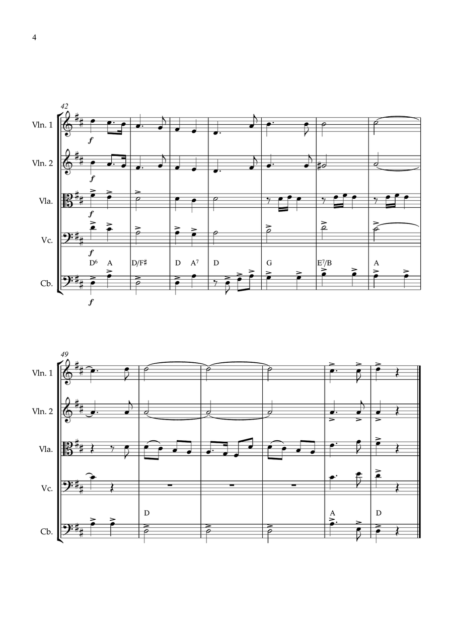 Joy To The World String quintet intermediate String Quintet scores gallery preview page 4