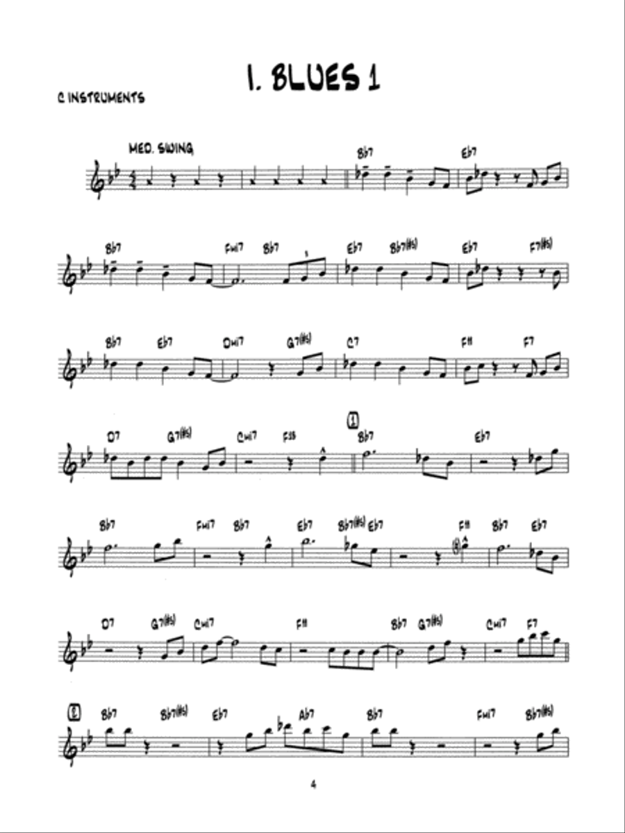 15 Easy Jazz, Blues & Funk Etudes C Instrument scores gallery preview page 3