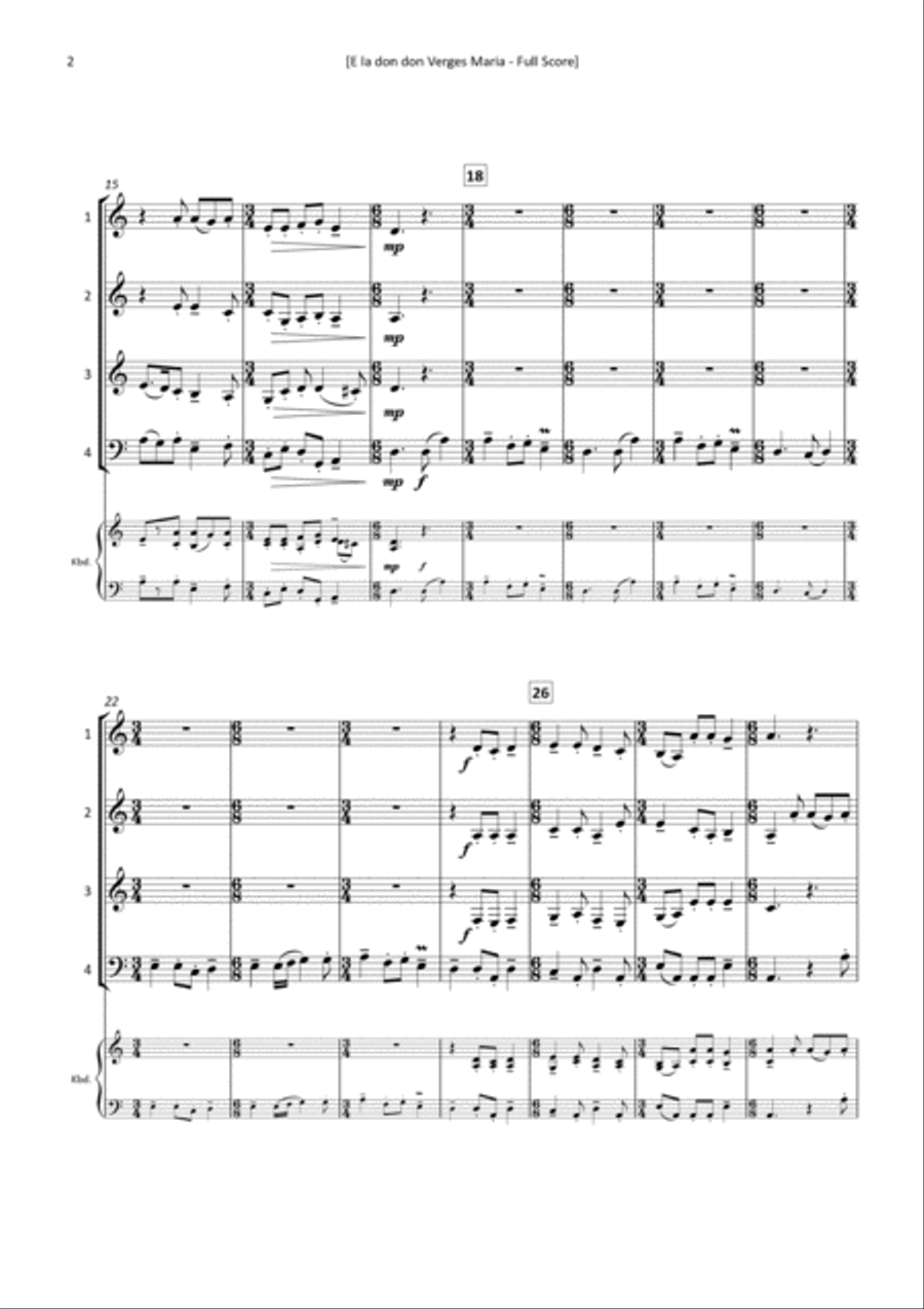 E la don don Verges Maria Brass Ensemble scores gallery preview page 4
