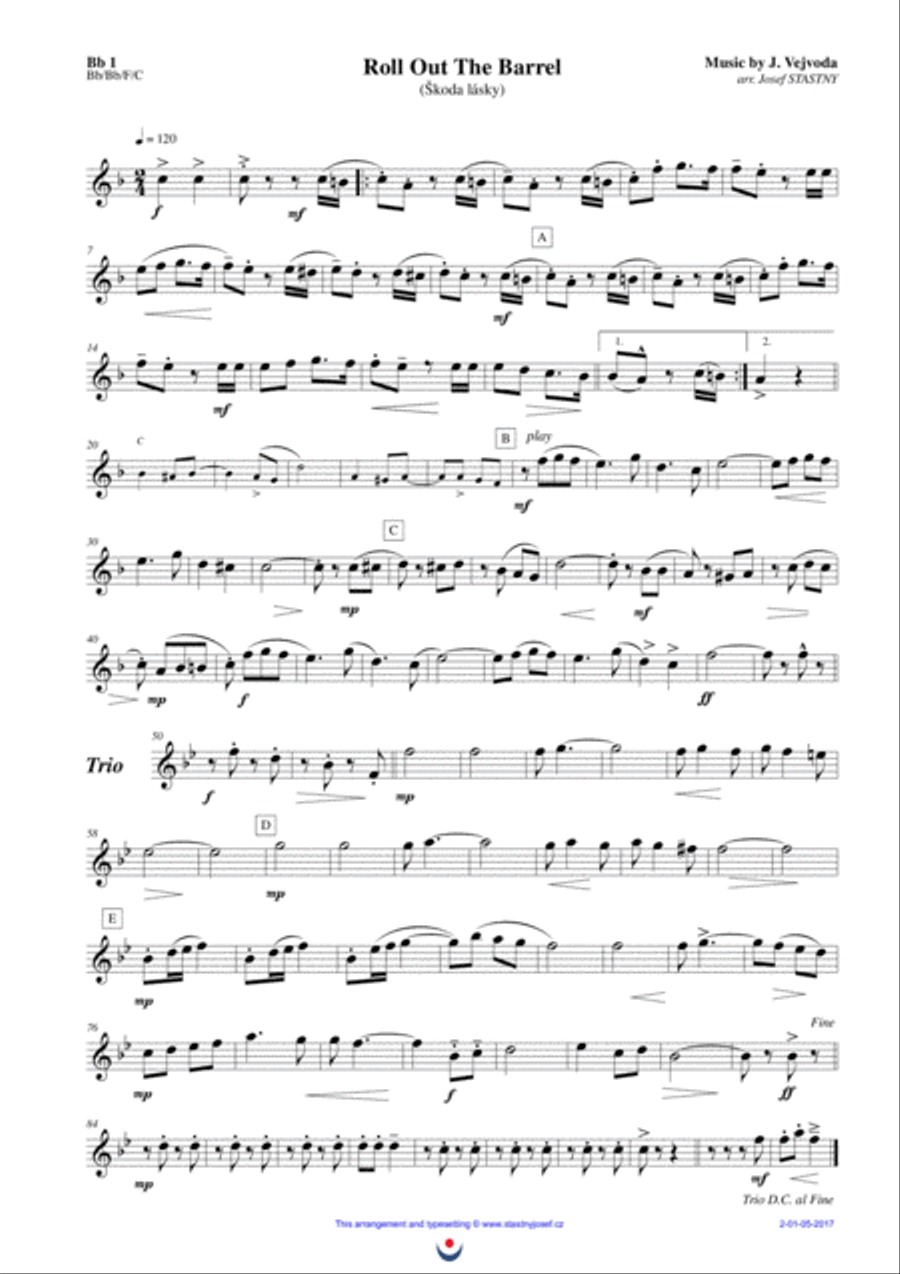 Roll Out The Barrel Brass Ensemble scores gallery preview page 3