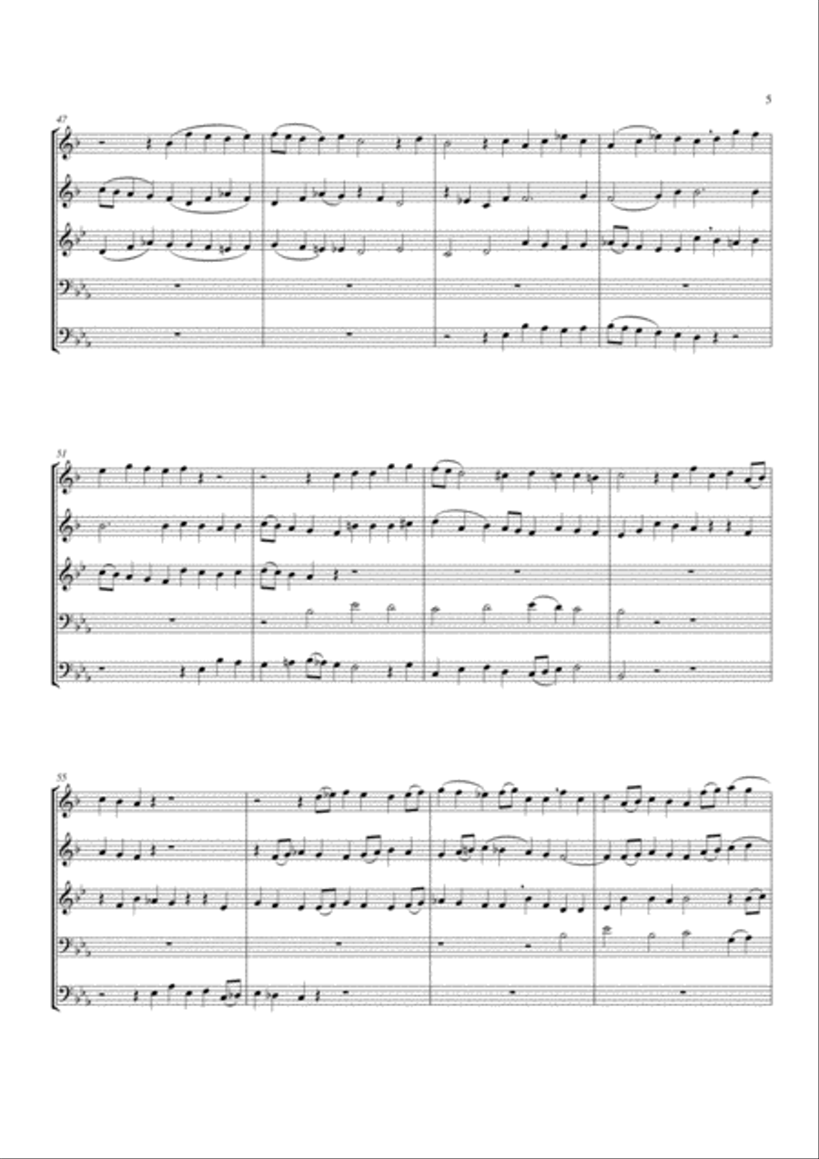 The Son of God is Come To Earth Brass Quintet scores gallery preview page 5
