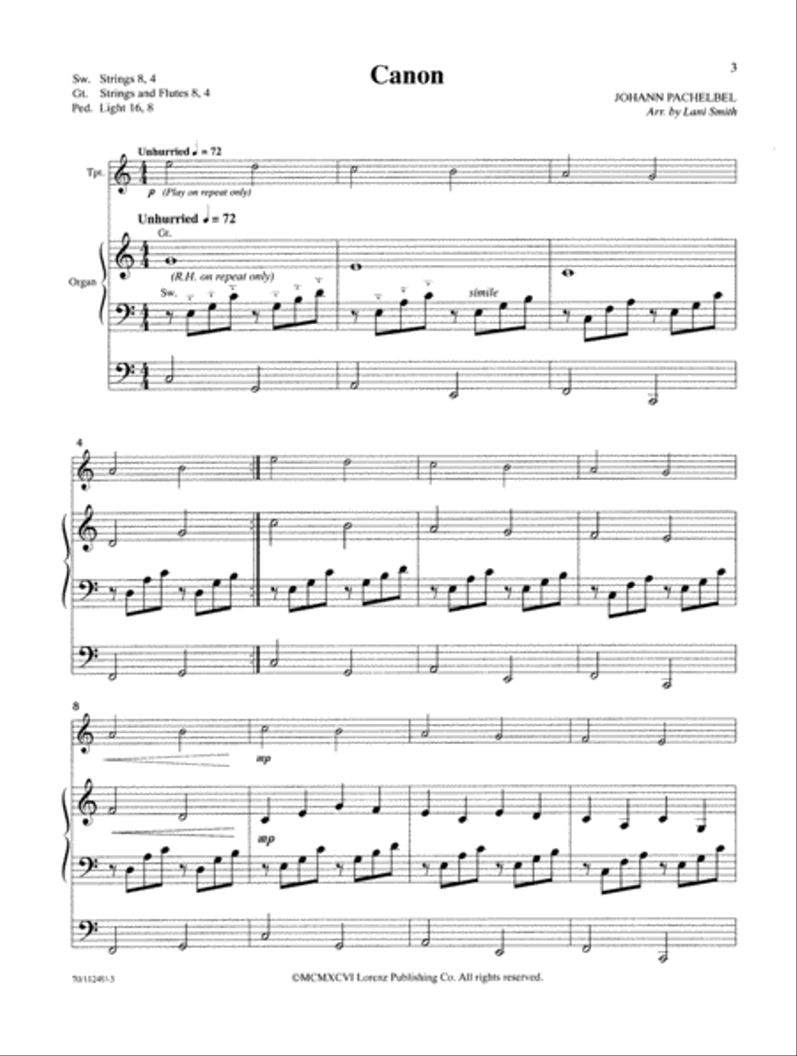 Wedding Classics for Trumpet and Organ Trumpet scores gallery preview page 4