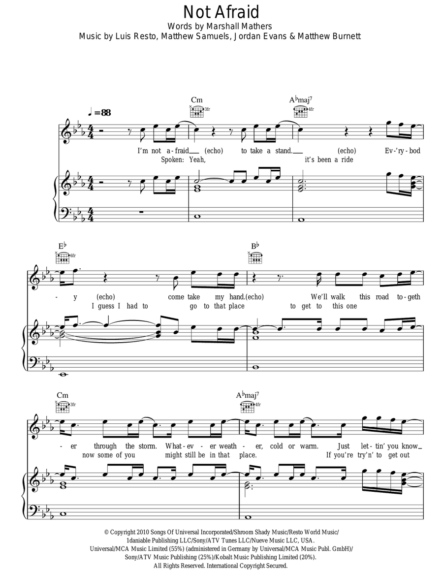 Not Afraid Acoustic Guitar scores gallery preview page 1