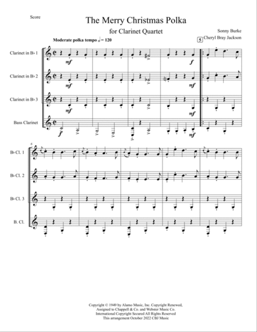The Merry Christmas Polka Woodwind Quartet scores gallery preview page 2