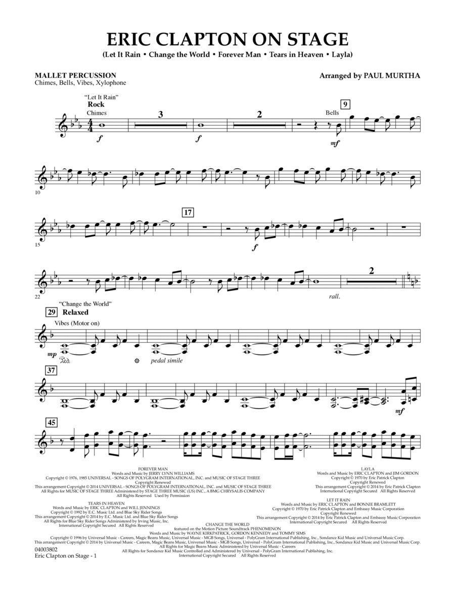 Eric Clapton on Stage - Mallet Percussion Concert Band scores gallery preview page 1