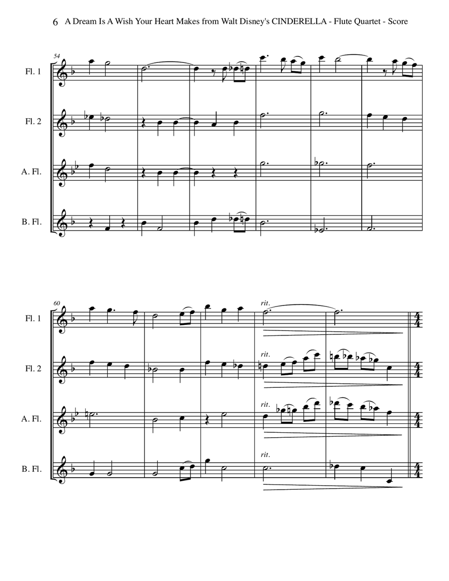 A Dream Is A Wish Your Heart Makes Woodwind Quartet scores gallery preview page 6