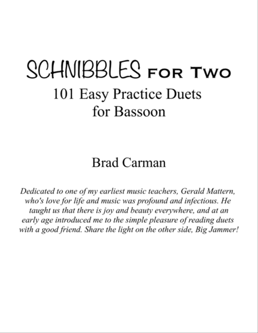 SCHNIBBLES for Two: 101 Easy Practice Duets for Band: BASSOON Woodwind Duet scores gallery preview page 2