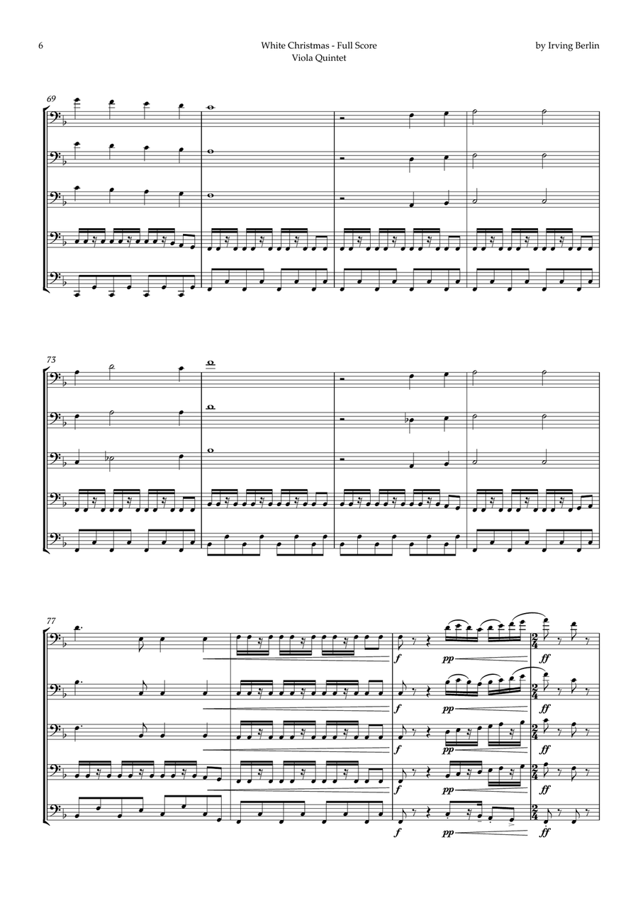 White Christmas String Quintet scores gallery preview page 6