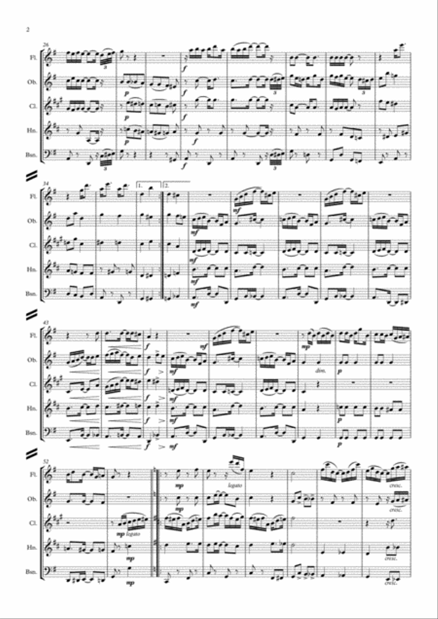 Scott Joplin: Heliotrope Bouquet - wind quintet Woodwind Quintet scores gallery preview page 2