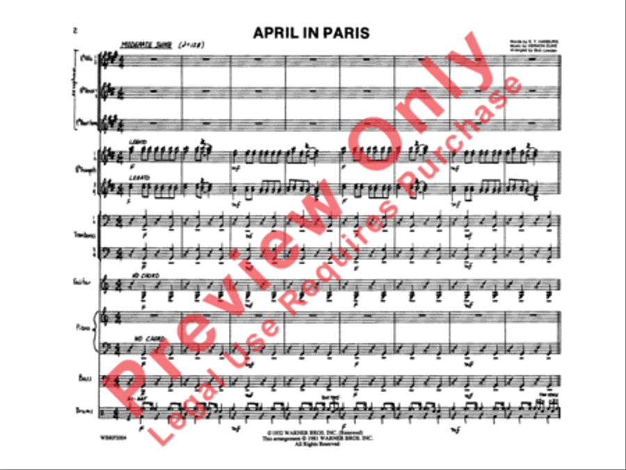 April in Paris Jazz Ensemble scores gallery preview page 3