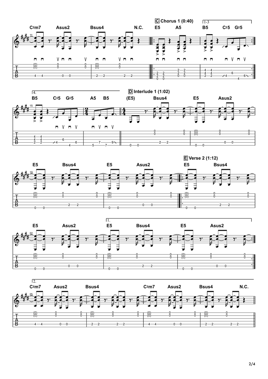 Teenage Dirtbag Acoustic Guitar scores gallery preview page 2