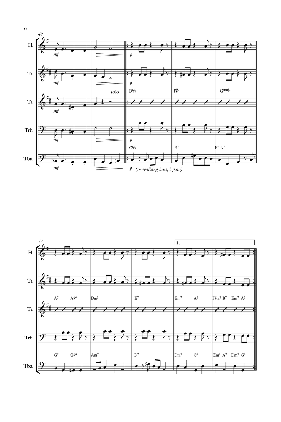 On The Sunny Side Of The Street Brass Ensemble scores gallery preview page 6