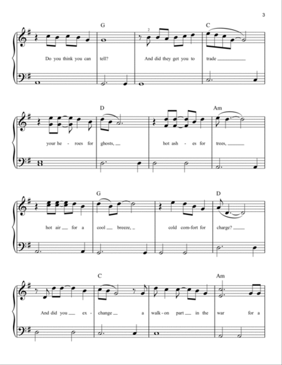 Wish You Were Here Easy Piano scores gallery preview page 3
