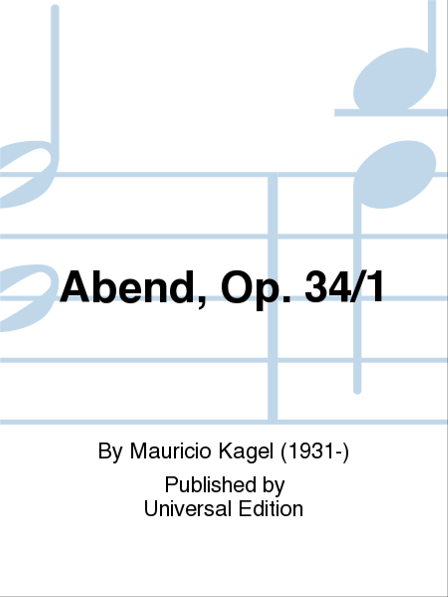 Abend, Op. 34/1