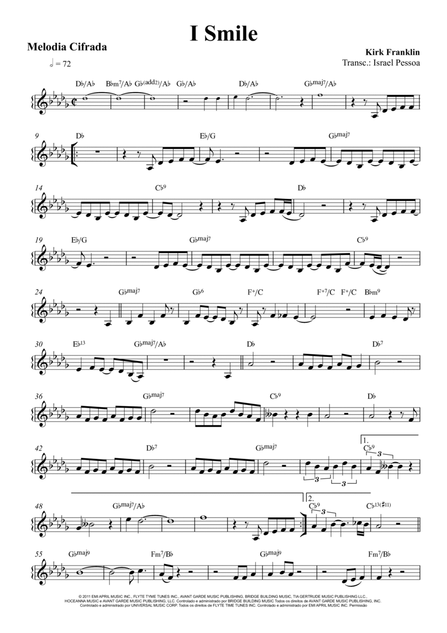 I Smile Piano, Vocal, Guitar scores gallery preview page 1