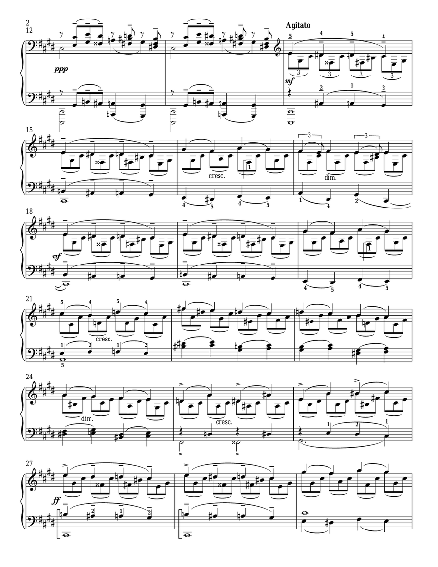 Prelude In C-Sharp Minor, Op. 3, No. 2 Piano Solo scores gallery preview page 2