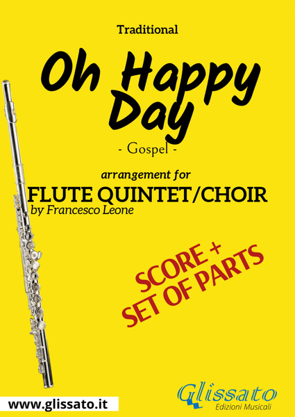 Oh Happy day - Flute quintet/choir score & parts (9) image number null
