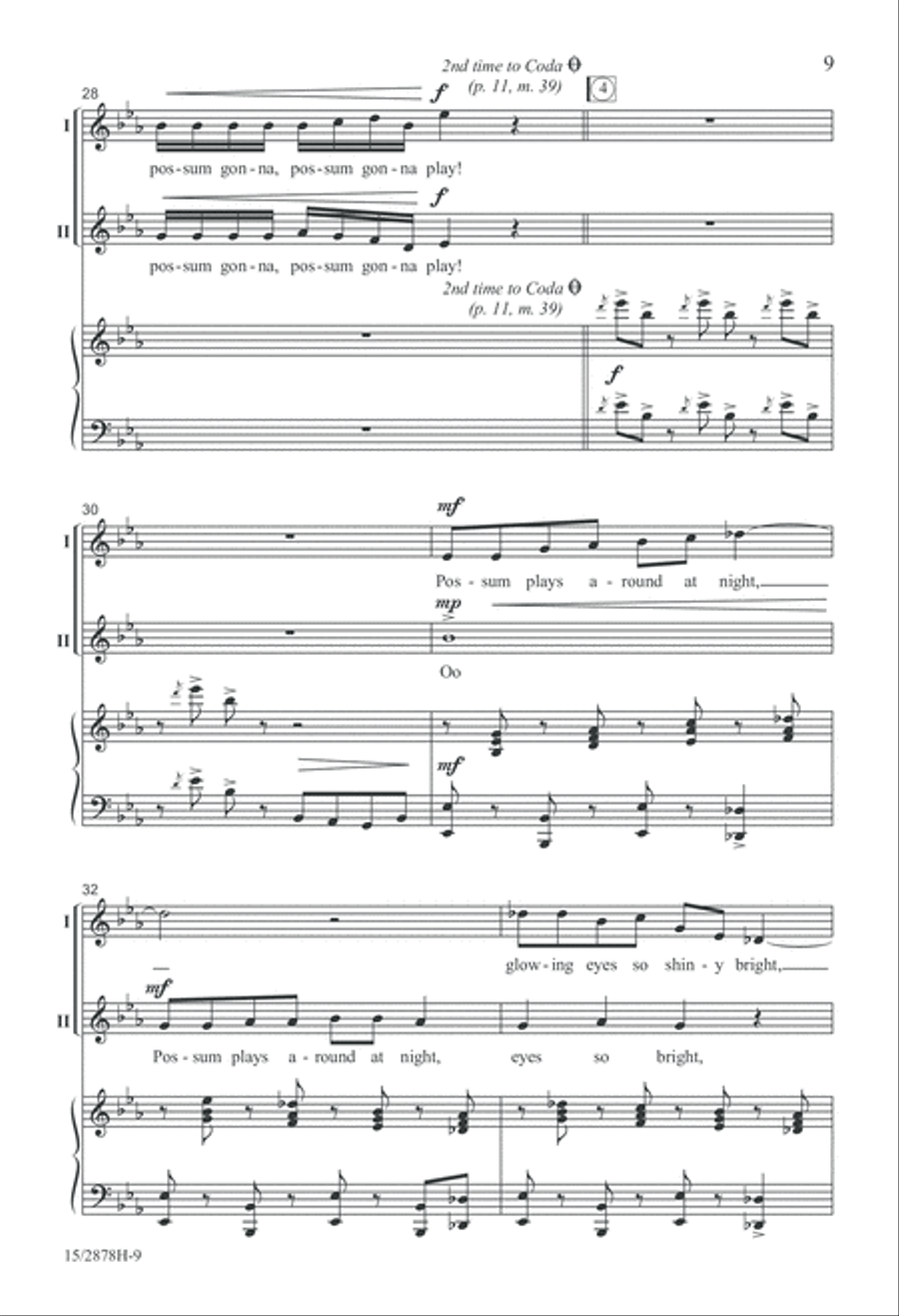 Possum Gonna Play... 2-Part scores gallery preview page 10
