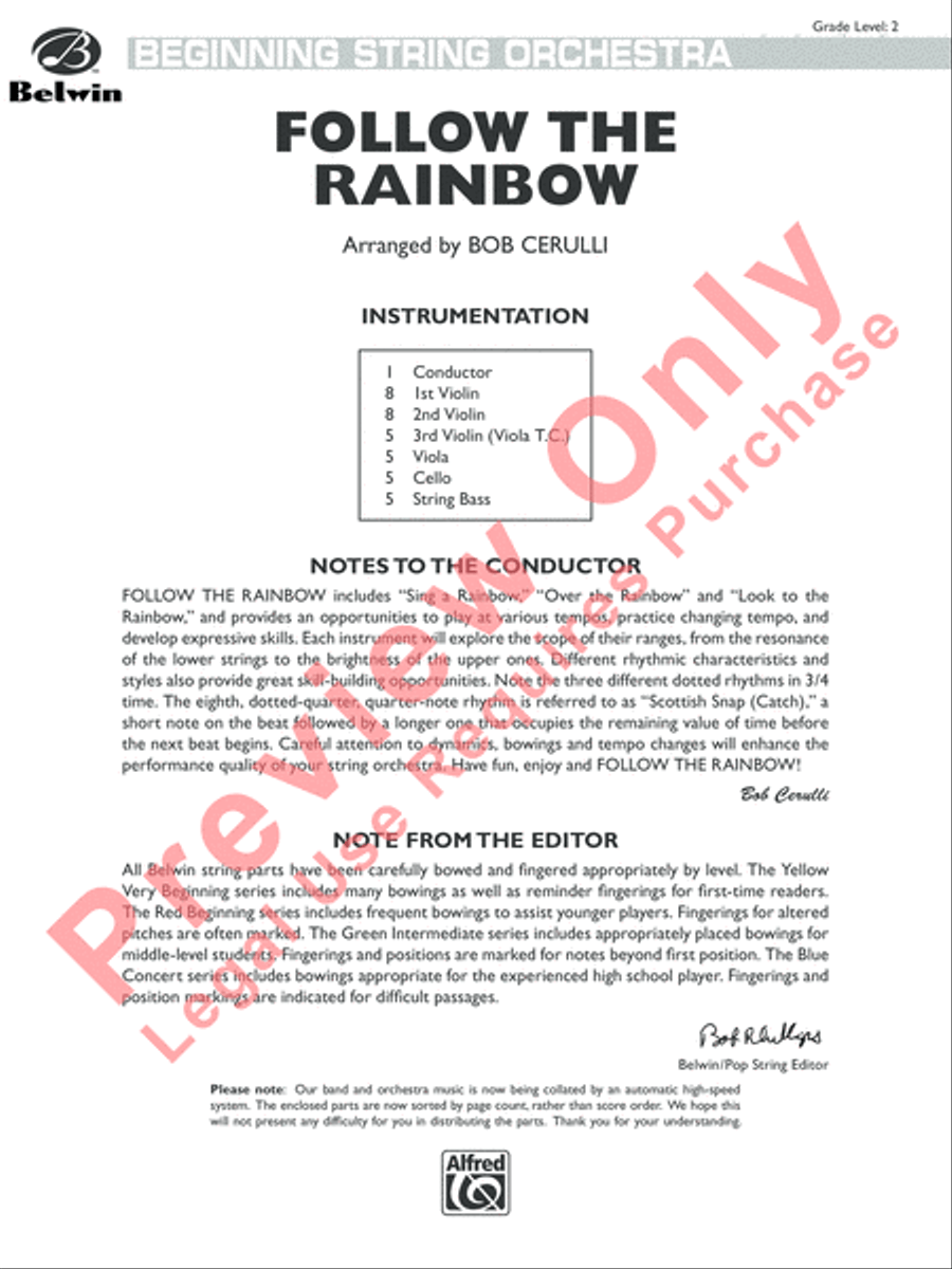 Follow the Rainbow Follow the Rainbow String Orchestra scores gallery preview page 2