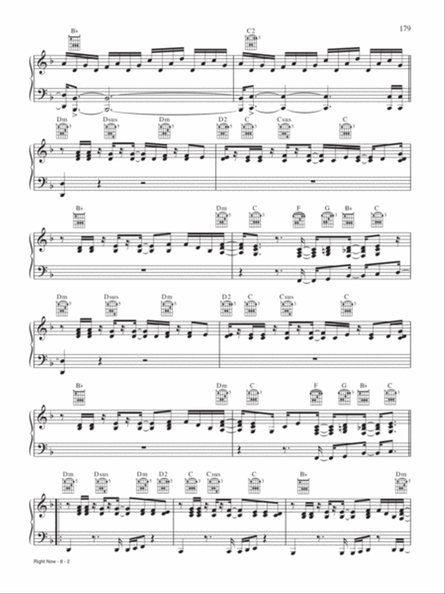 Right now Piano, Vocal, Guitar scores gallery preview page 2