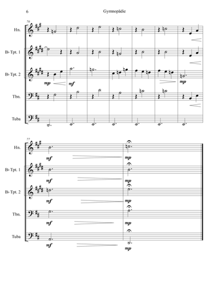 Erik Satie - Gymnopädie For Brass Quintet image number null
