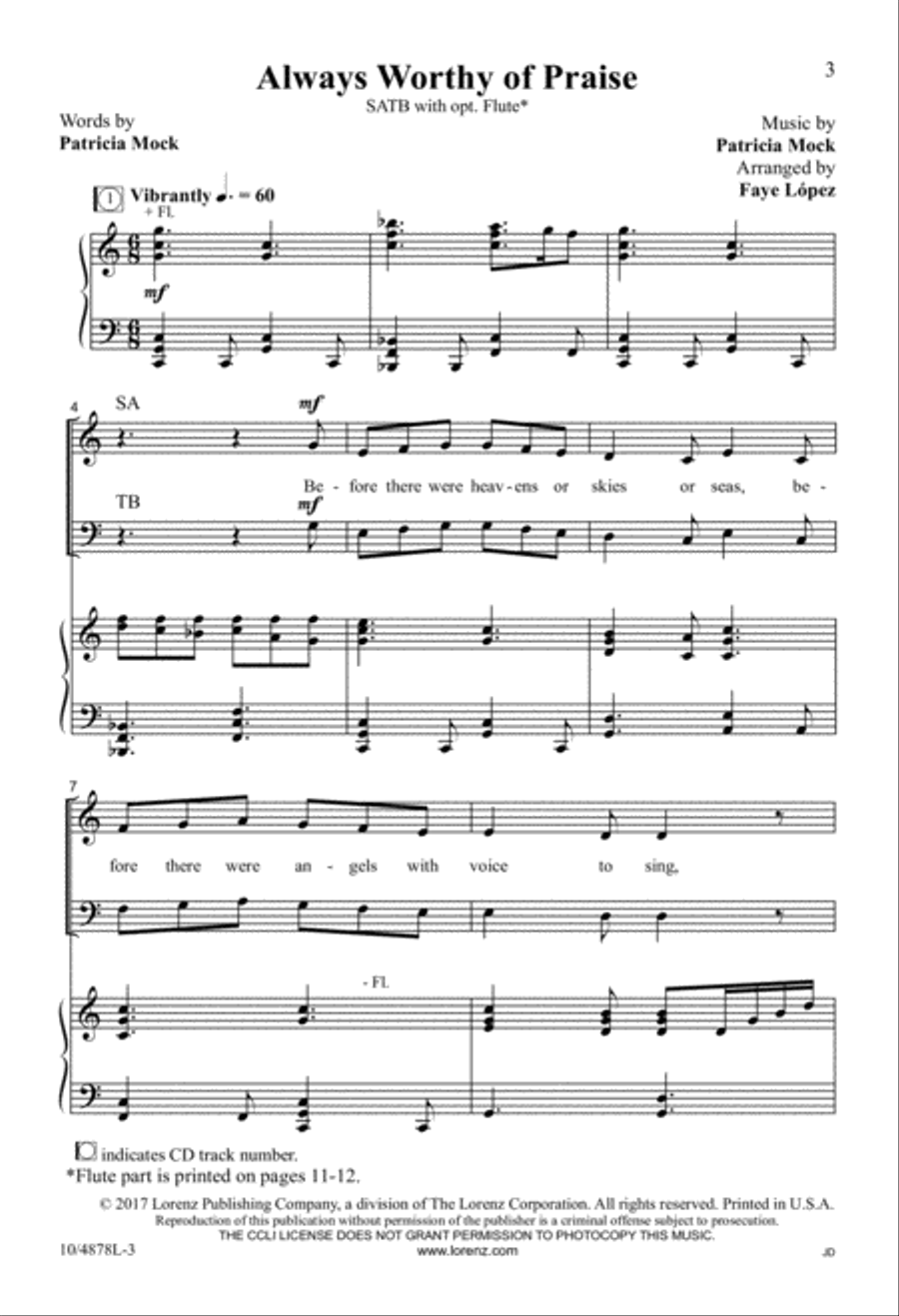 Always Worthy of Praise 4-Part scores gallery preview page 3
