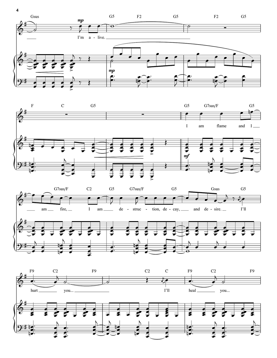 I'm Alive (from Next to Normal) Voice scores gallery preview page 4