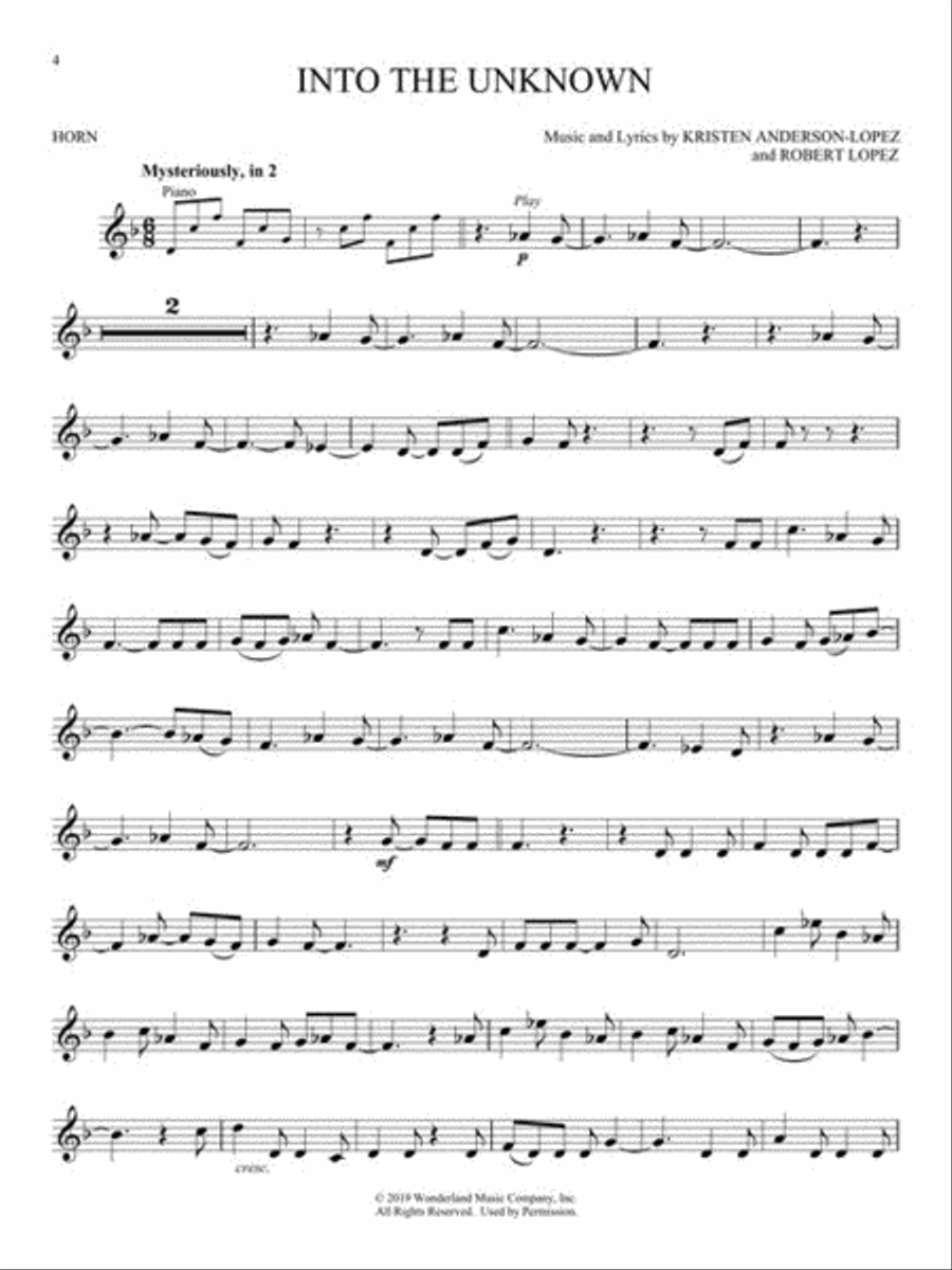 Frozen 2 Horn Play-Along Frozen 2 Horn Play-Along Horn scores gallery preview page 4