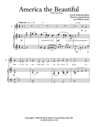 America the Beautiful : SATB Choir and Piano