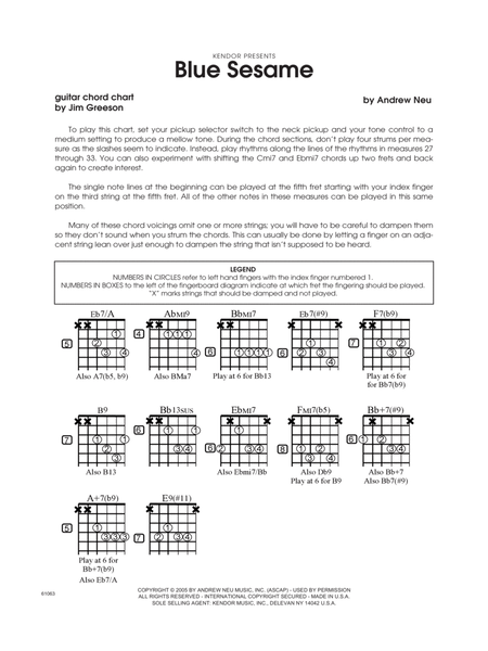 Blue Sesame - Guitar Chord Chart