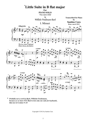 Book cover for Little Suite in B-flat-Bach W.F.-Piano solo version