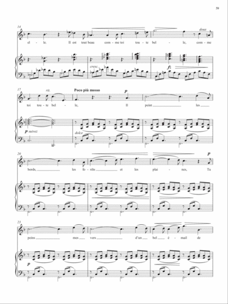Op. 41, No. 5: Je compare à ta jeune beauté from Songs of Gouvy, V1 Piano Accompaniment scores gallery preview page 3