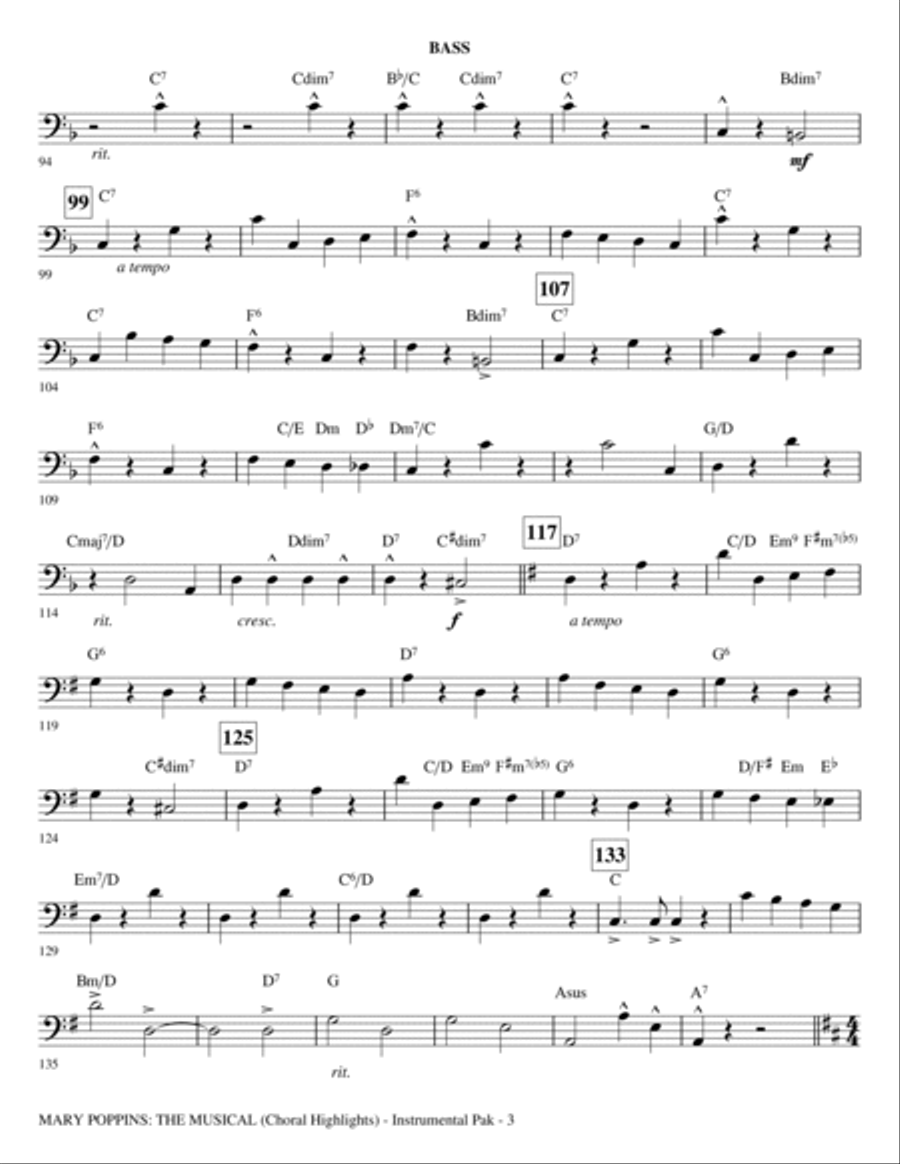 Mary Poppins: The Musical - Bass Choir scores gallery preview page 3