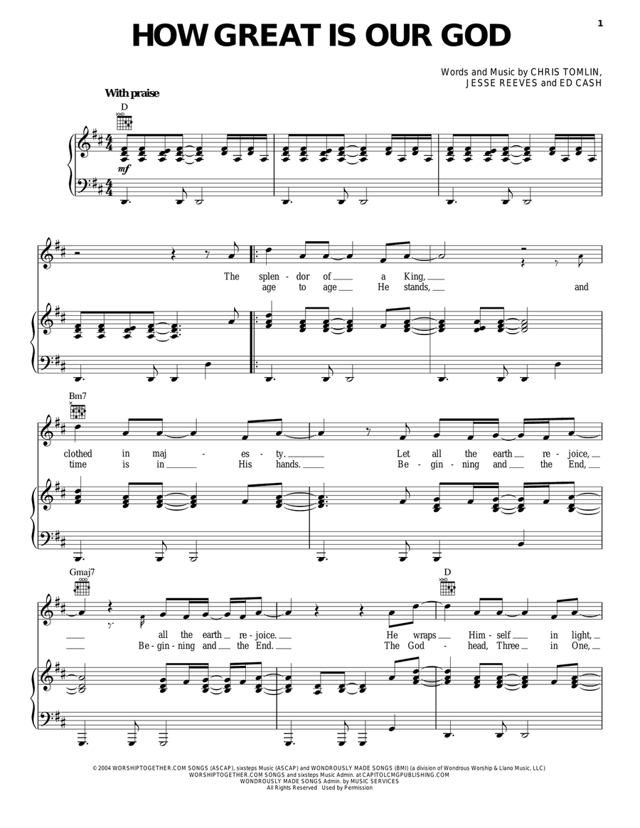 How Great Is Our God Guitar scores gallery preview page 1