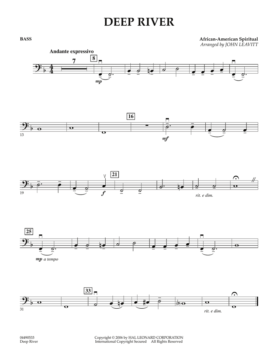 Deep River - String Bass Orchestra scores gallery preview page 1