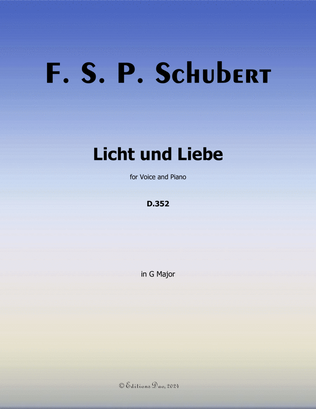 Book cover for Licht und Liebe, by Schubert, in G Major