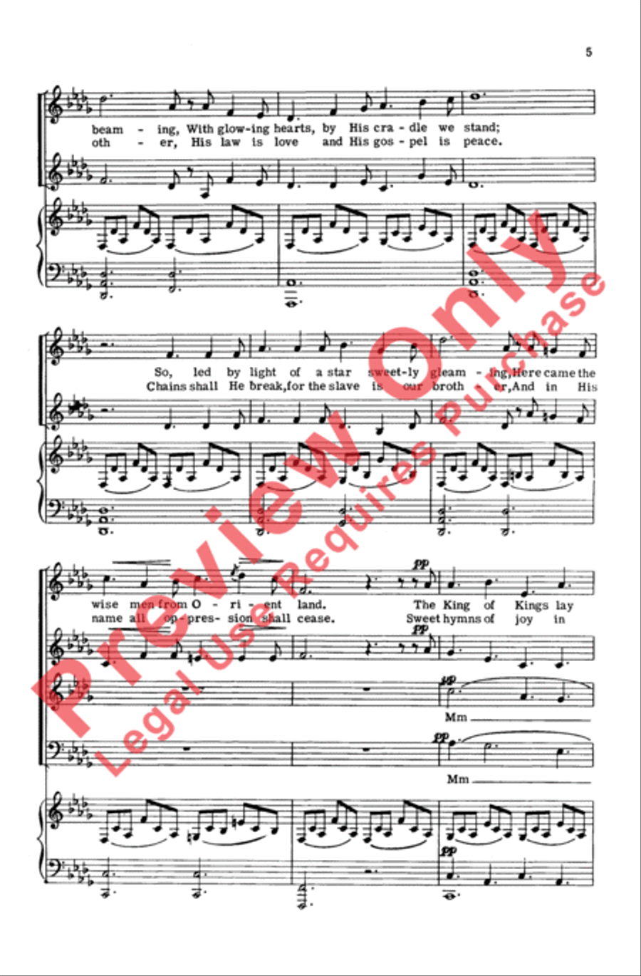 O Holy Night 4-Part scores gallery preview page 5