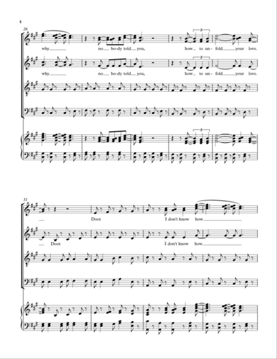 While My Guitar Gently Weeps 4-Part scores gallery preview page 4