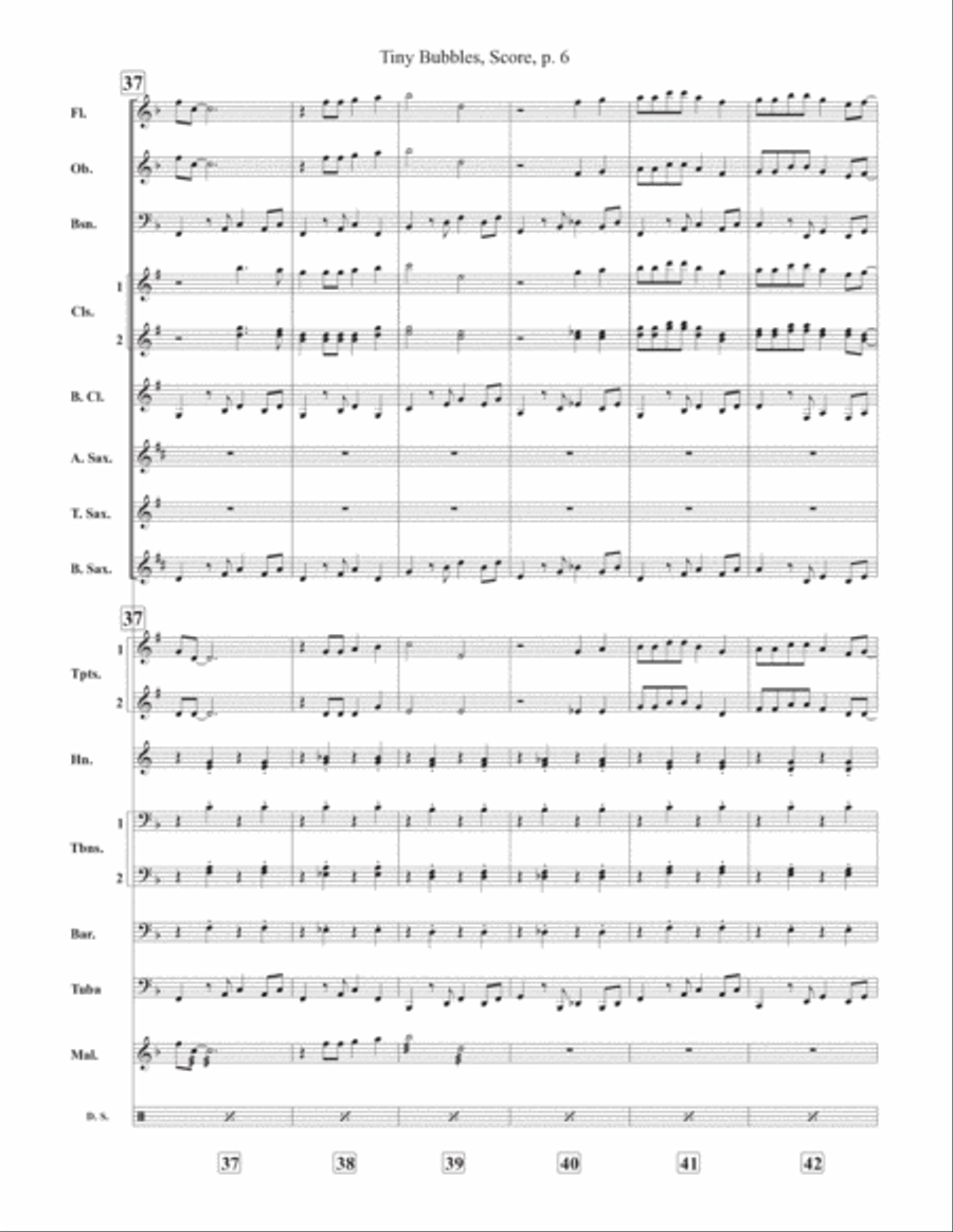Tiny Bubbles Tiny Bubbles Concert Band scores gallery preview page 6