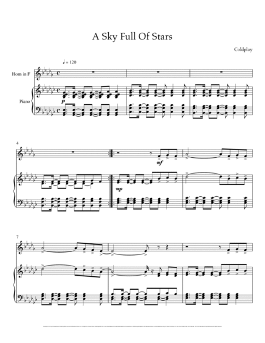 A Sky Full Of Stars Small Ensemble scores gallery preview page 2