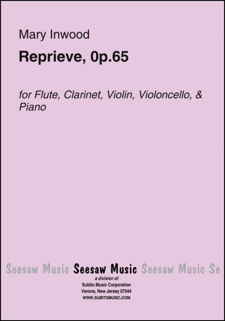 Reprieve, 0p.65 Reprieve, 0p.65 Clarinet scores gallery preview page 1