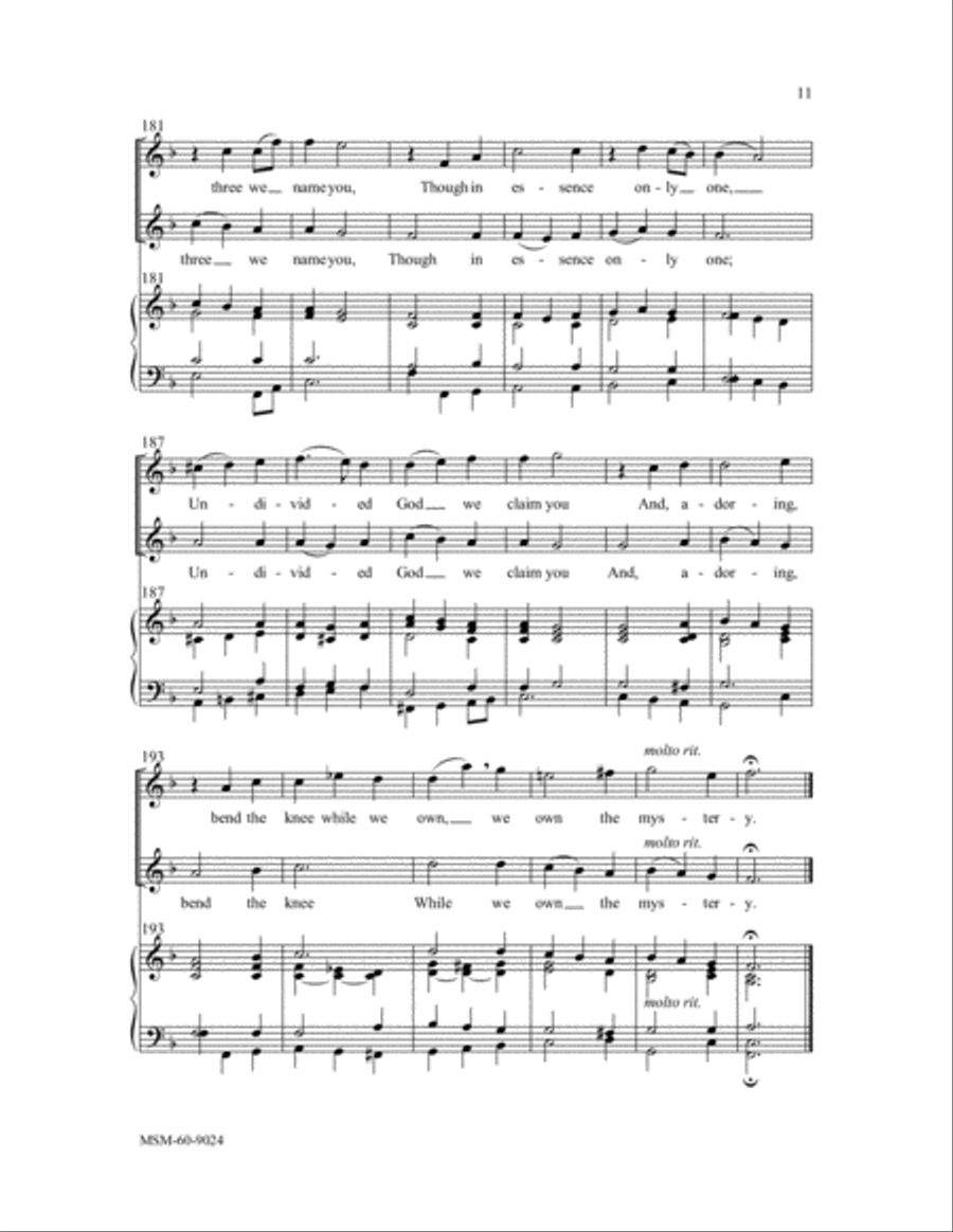 Holy God, We Praise Your Name 4-Part scores gallery preview page 6