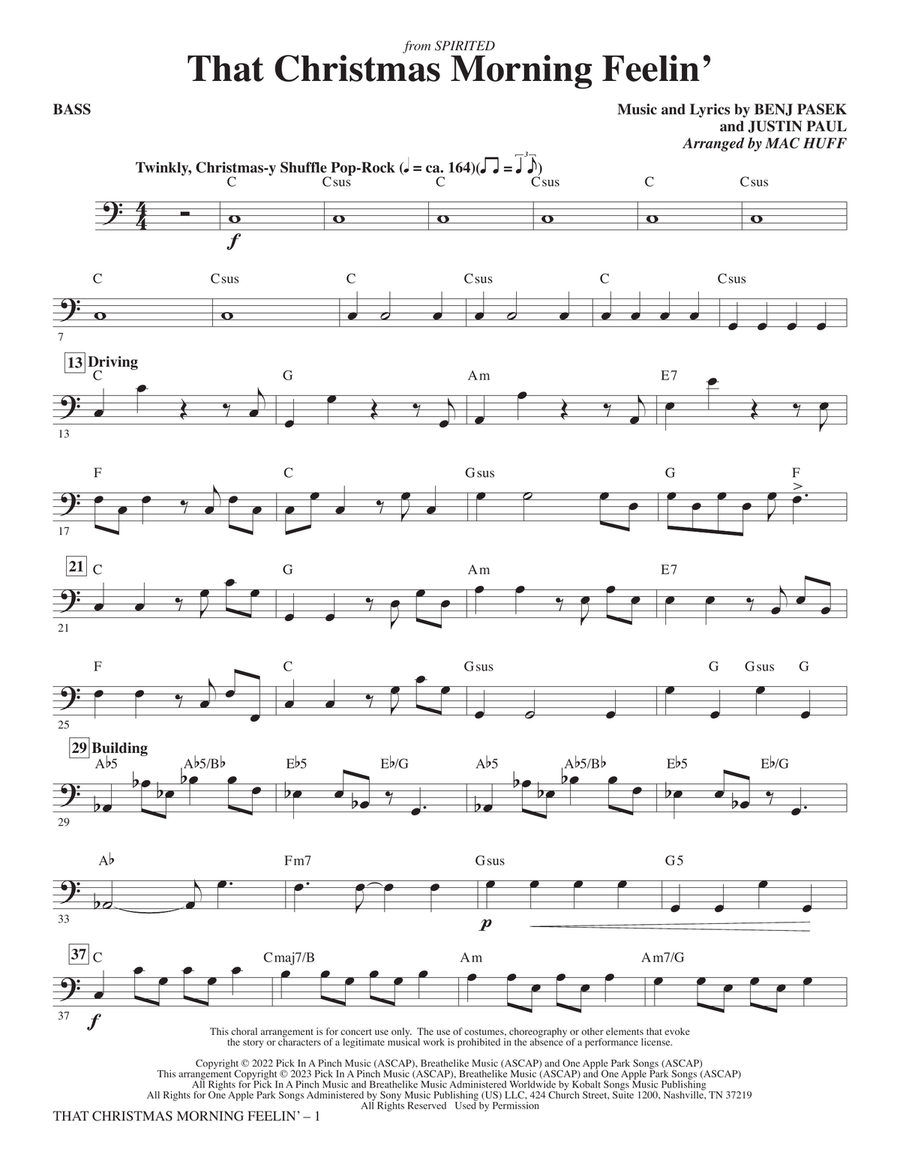 That Christmas Morning Feelin' (arr. Mac Huff) - Bass