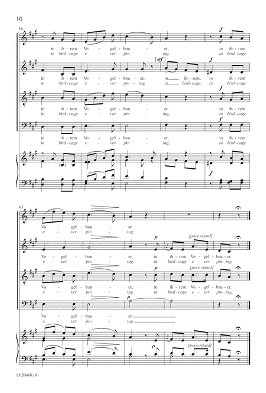 Two Mendelssohn Part Songs: 1. Im Walde 2. Jaglied 4-Part scores gallery preview page 10