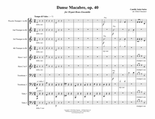 Book cover for Danse Macabre for 10-piece brass ensemble