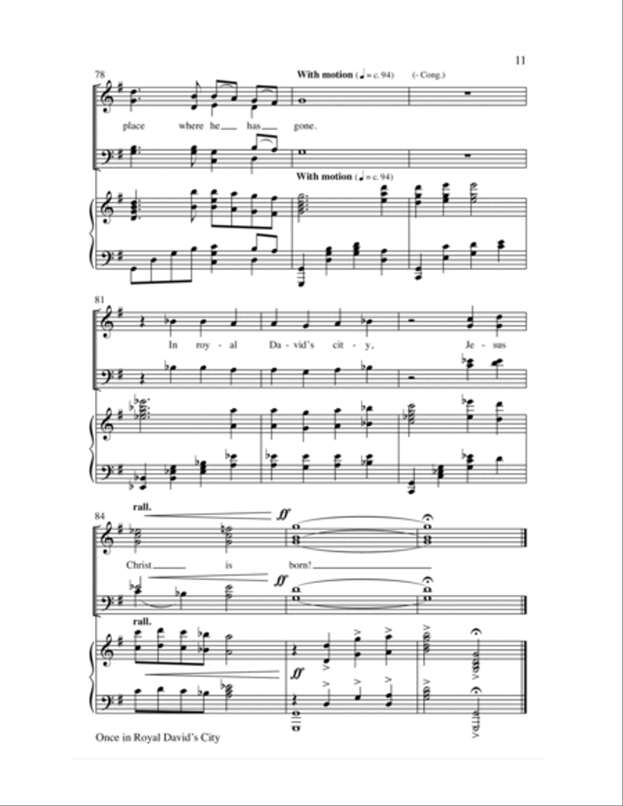 Once in Royal David's City 4-Part scores gallery preview page 11