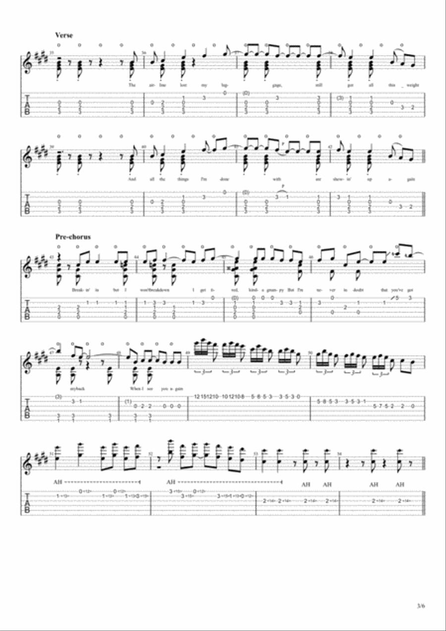 Sight Of You Guitar Tablature scores gallery preview page 3