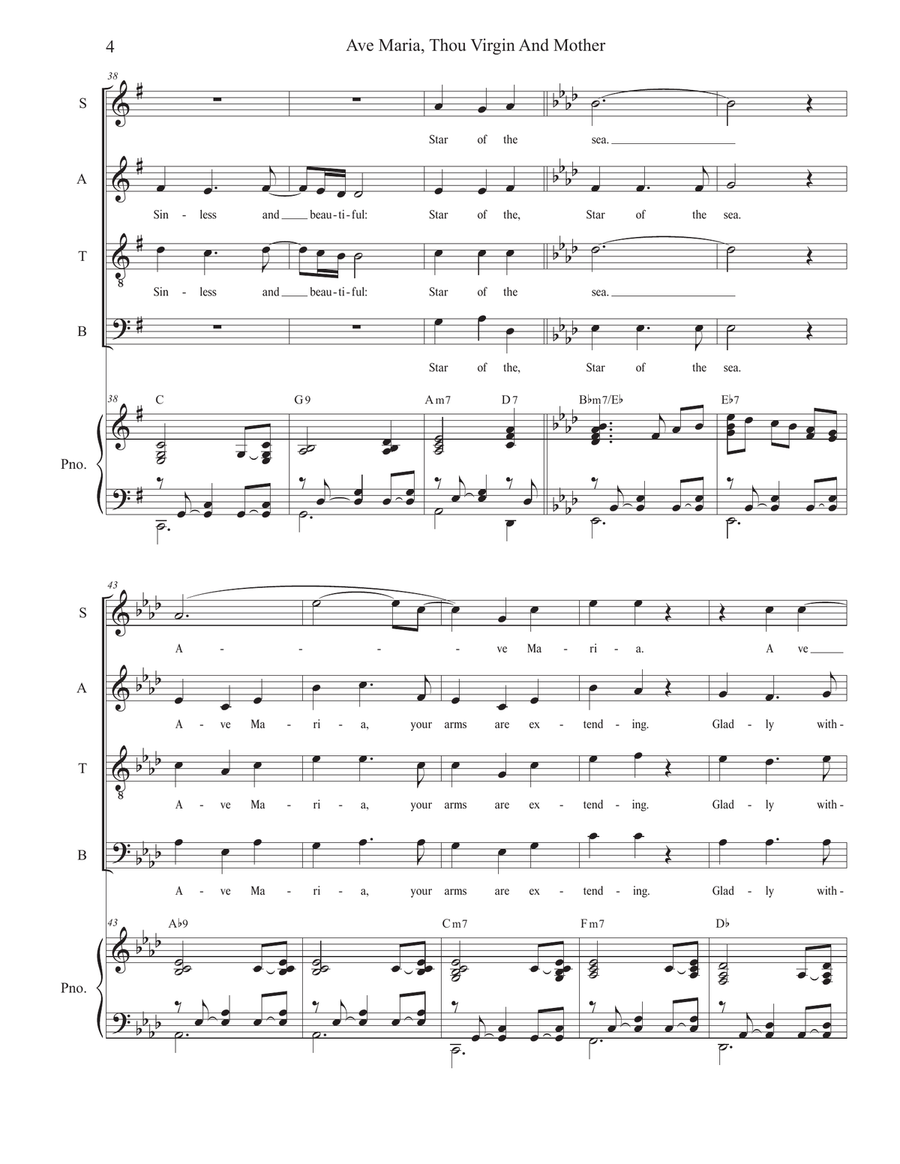 Ave Maria, Thou Virgin And Mother (SATB) 4-Part scores gallery preview page 4
